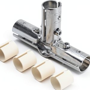 Eoere 4 Way Steel Pipe Clamps 12 Sets Silver GD157-T12new2-0