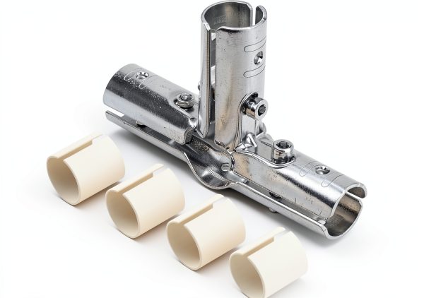 Eoere 4 Way Steel Pipe Clamps 12 Sets Silver GD157-T12new2-0