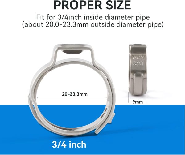 GUOFIS PEX Cinch Clamp Rings 304 Stainless Steel Plumbing-1