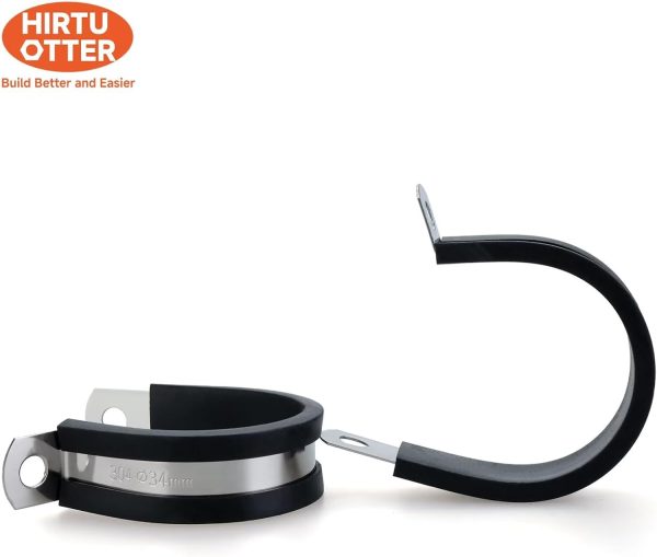 HirtuOtter Pipe Clamp 304 Stainless Steel Rubber Coated-3
