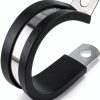 HirtuOtter Pipe Clamp 304 Stainless Steel Rubber Cushion-0