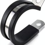 HirtuOtter Pipe Clamp 304 Stainless Steel Rubber Cushion-0
