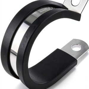 HirtuOtter Pipe Clamp 304 Stainless Steel Rubber Cushion-0