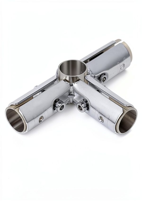 Eoere 4 Way Steel Pipe Clamps 12 Sets Silver GD157-T12new2-1