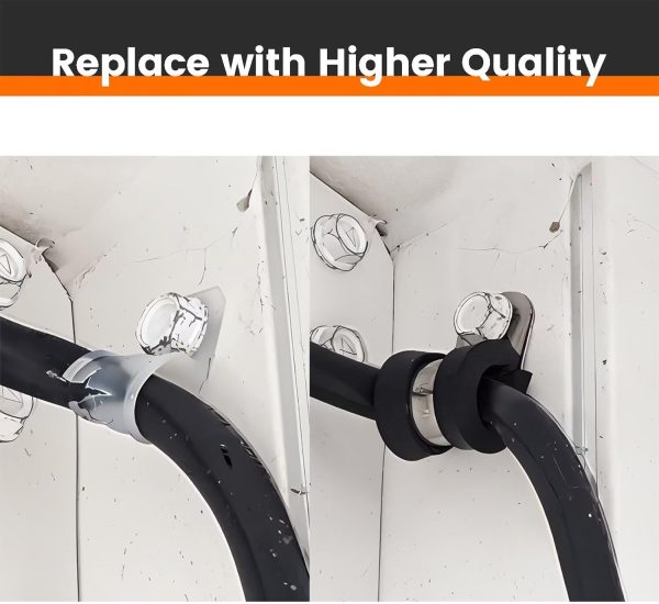 HirtuOtter Pipe Clamp 304 Stainless Steel Rubber Coated-6