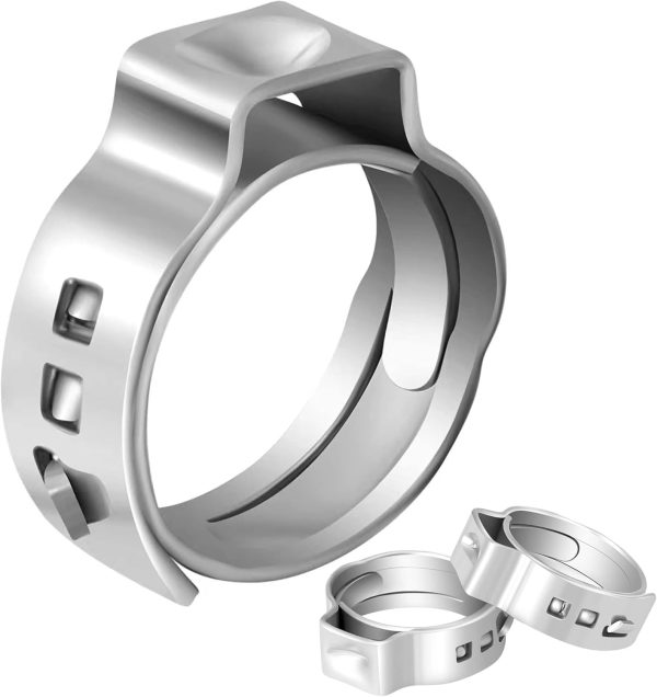 GUOFIS PEX Cinch Clamp Rings 304 Stainless Steel Plumbing-0