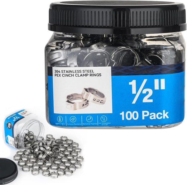 GUOFIS Stainless Steel PEX Cinch Clamp Rings Plumbing Tools-0