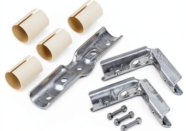 Eoere 4 Way Steel Pipe Clamps 12 Sets Silver GD157-T12new2-3