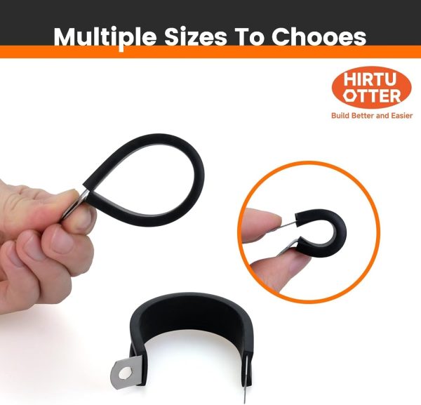 HirtuOtter Pipe Clamp 304 Stainless Steel Rubber Coated-4