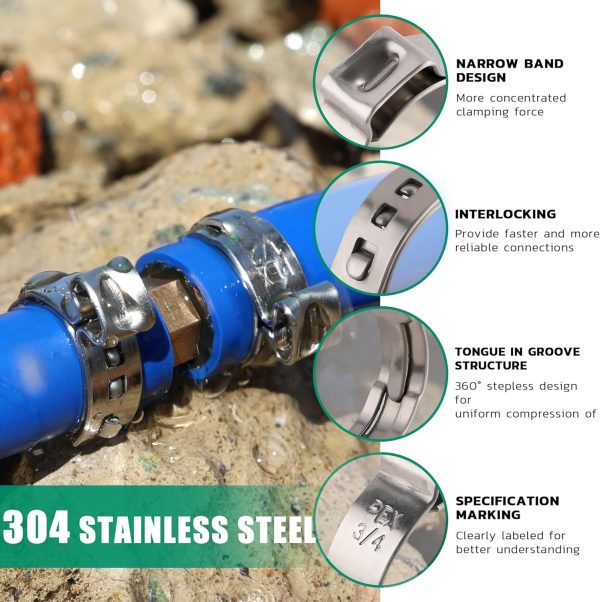 OURU Pex Clamps Stainless Steel Plumbing Tools Kit-2