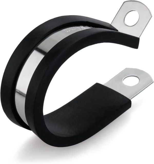 HirtuOtter Pipe Clamp 304 Stainless Steel Rubber Coated-0