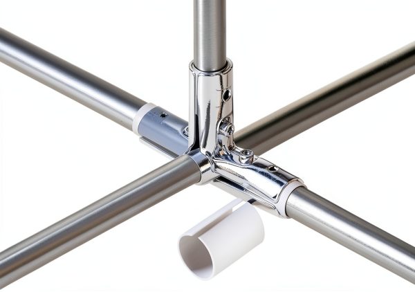 Eoere 4 Way Steel Pipe Clamps 12 Sets Silver GD157-T12new2-2