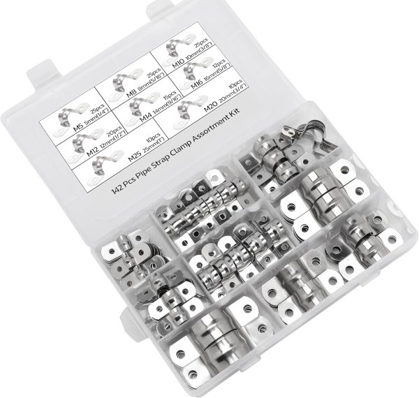 Nayciiy Stainless Steel U Shape Pipe Clamp 8 Sizes-1