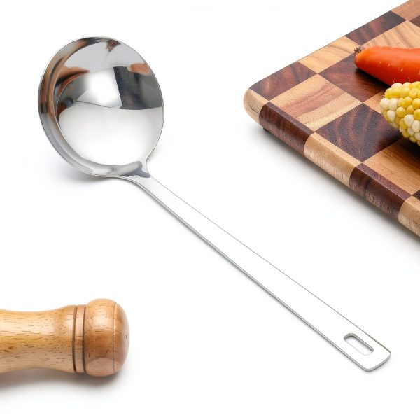 BERGLANDER Stainless Steel Soup Ladle 11.8in Extra Long Handle-2