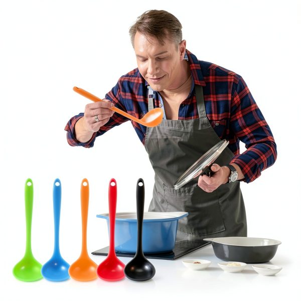 Silicone Kitchen Ladle YuLohass 5 Heat Resistant Dishwasher Safe-4
