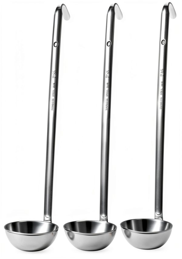 Stainless Steel Soup Ladle Meekoo 3 oz Set of 3 Durable Kitchen Ladles-0