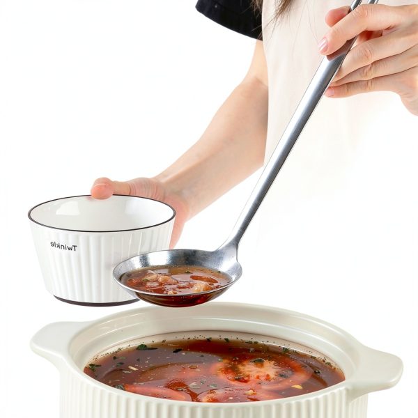 BERGLANDER Stainless Steel Soup Ladle 11.8in Extra Long Handle-5