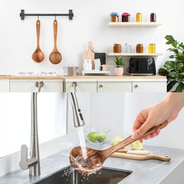 PETHOMKIT Teak Soup Ladle PHK-026 10.6 Inch Heat‑Resistant Spoon-5