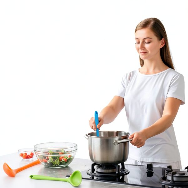 Silicone Kitchen Ladle YuLohass 5 Heat Resistant Dishwasher Safe-6