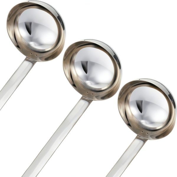 Stainless Steel Soup Ladle Meekoo 3 oz Set of 3 Durable Kitchen Ladles-1