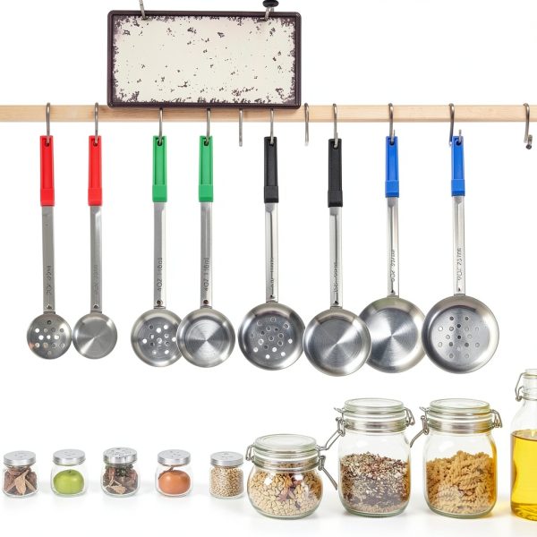 Teenyyou Stainless Steel Portion Ladle Set 4‑8 oz Long Grip 4 Colors-4