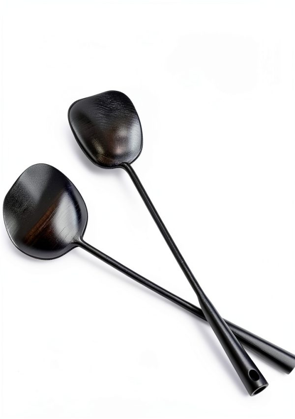 ZhenSanHuan Hand‑Hammered Iron Ladle & Spatula Set 40 cm Hollow Handle-5