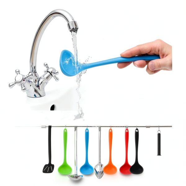 Silicone Kitchen Ladle YuLohass 5 Heat Resistant Dishwasher Safe-5