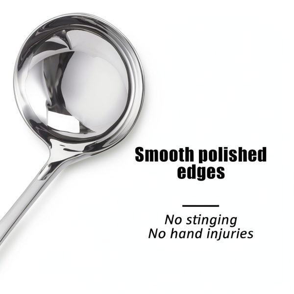 7.9 Inch Silver Small Gravy Soup Ladle Small Ladle Gravy Ladles 18/10 Stainless Steel Sauce Ladles for Spooning Sauces or Gravies-4