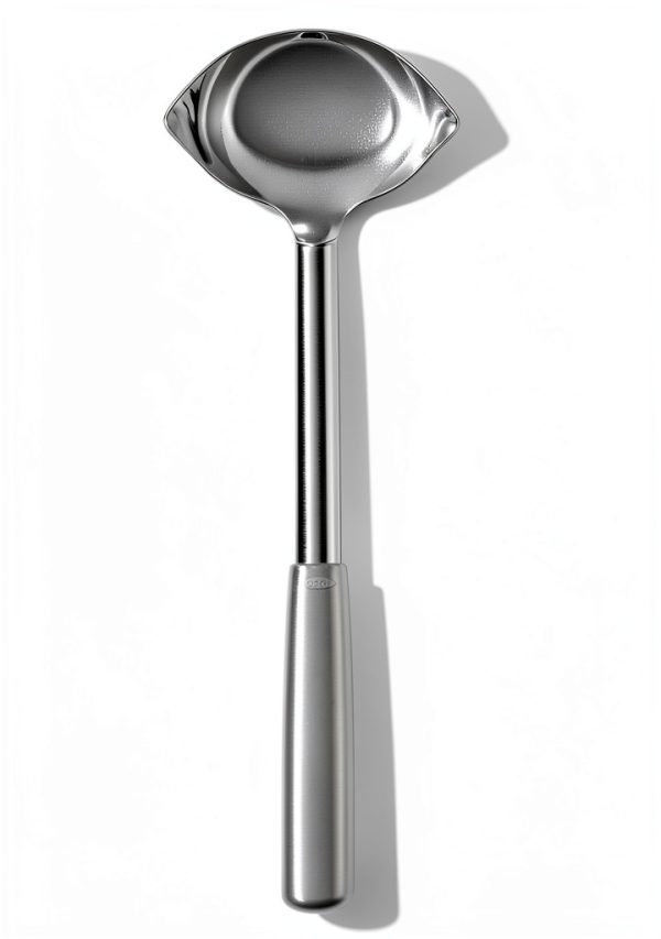 OXO Steel Ladle Dual Pour Spouts Angled Head Non Slip Grip-0