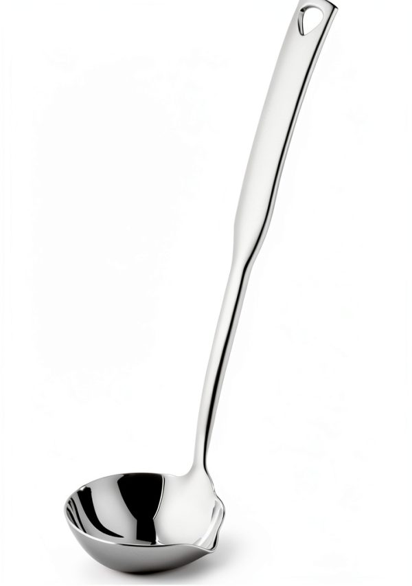 Soup Ladle 304 Stainless Steel Heavy Ladle with Pour Spout for Soups, Serving, Cooking, Stews and More 11.8 inch-0